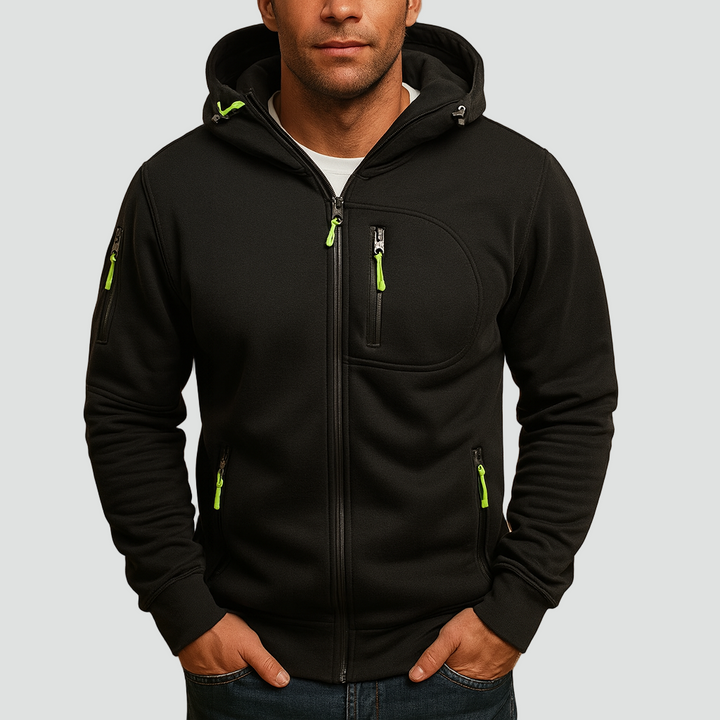 Herren Hoodie mit Reißverschluss und Kapuze Bequeme Passform