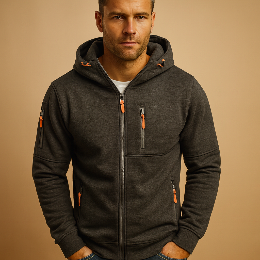 Herren Hoodie mit Reißverschluss und Kapuze | Bram