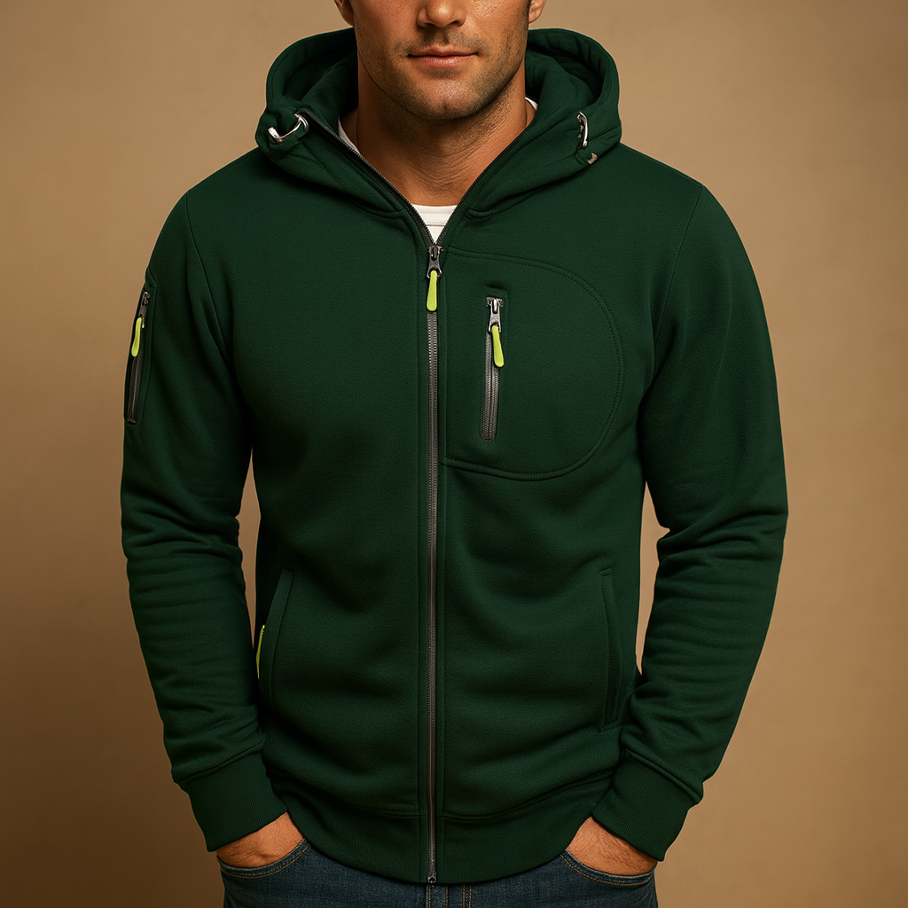Herren Hoodie mit Reißverschluss und Kapuze Bequeme Passform