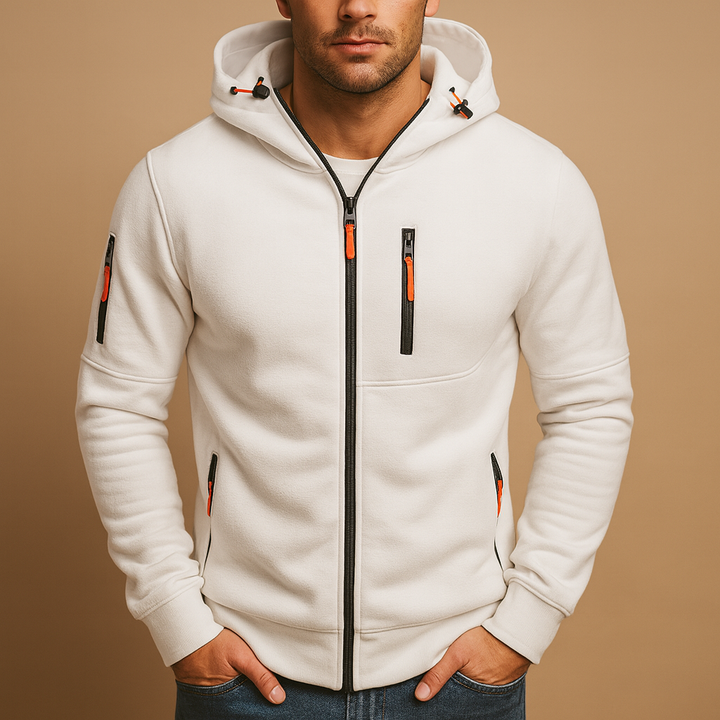Herren Hoodie mit Reißverschluss und Kapuze Bequeme Passform