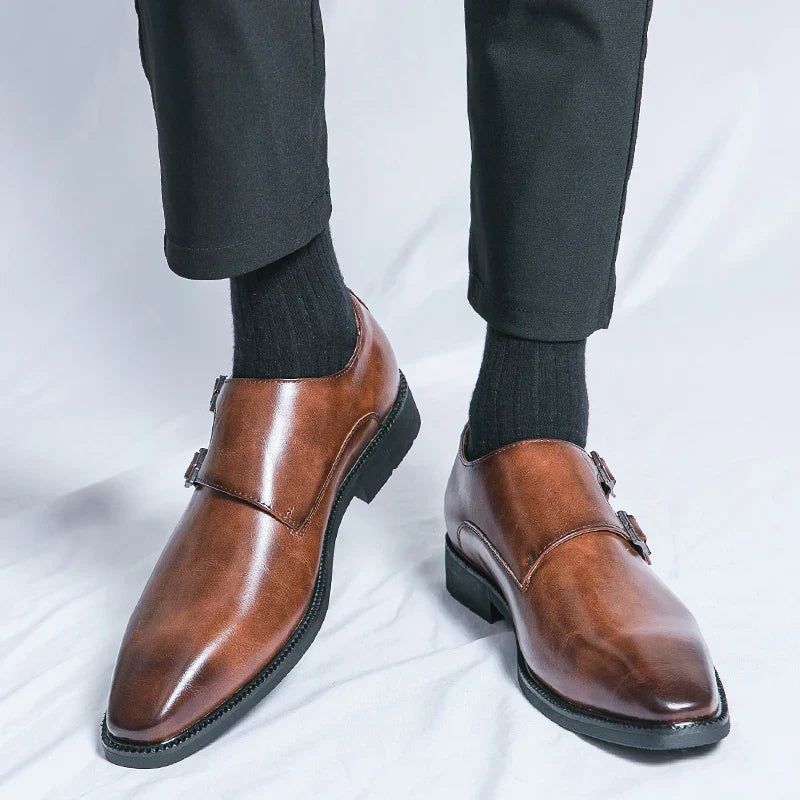 Herren Leder Schuhe Doppelter Monkstrap - Geschäftlicher Komfort