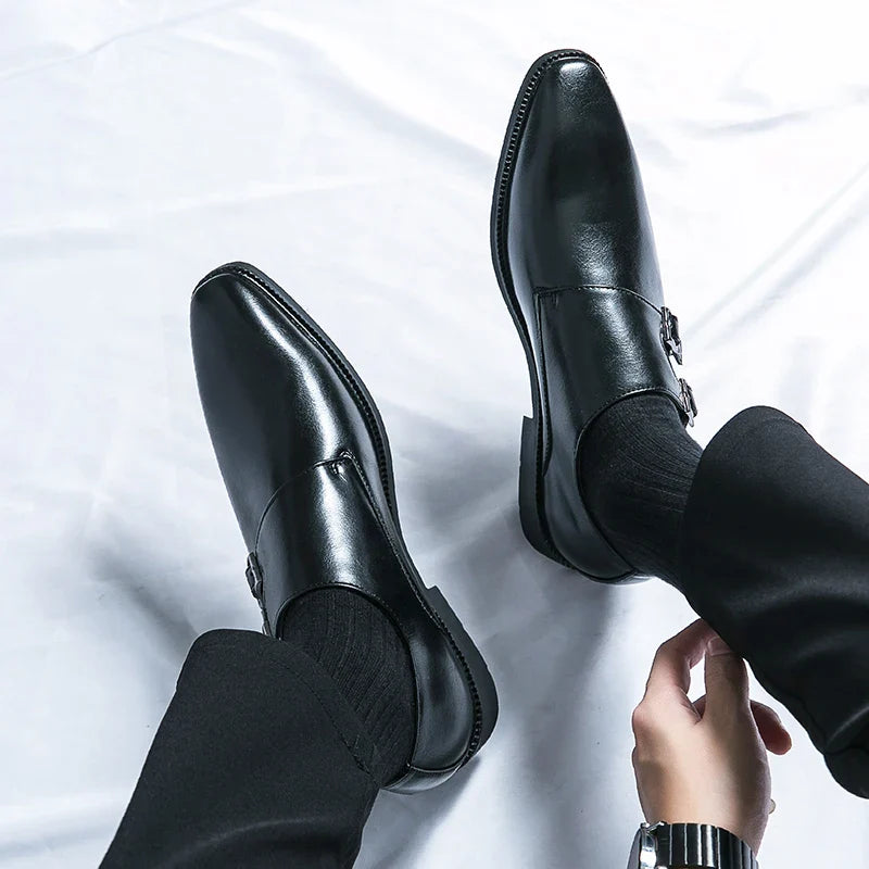 Herren Leder Schuhe Doppelter Monkstrap - Geschäftlicher Komfort