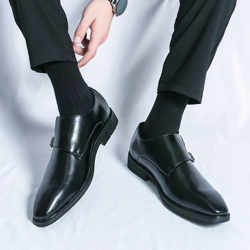 Herren Leder Schuhe Doppelter Monkstrap - Geschäftlicher Komfort