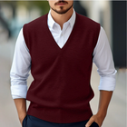 Herren Ärmelloser Pullover V-Ausschnitt - Lässiger Westen-Look
