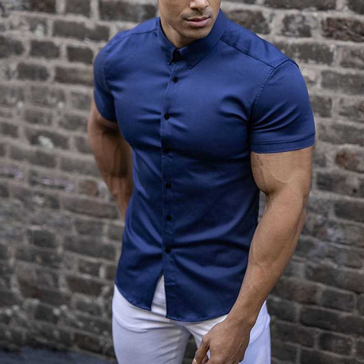 Chemise homme coupe ajustée à manches courtes - Classique et élégante