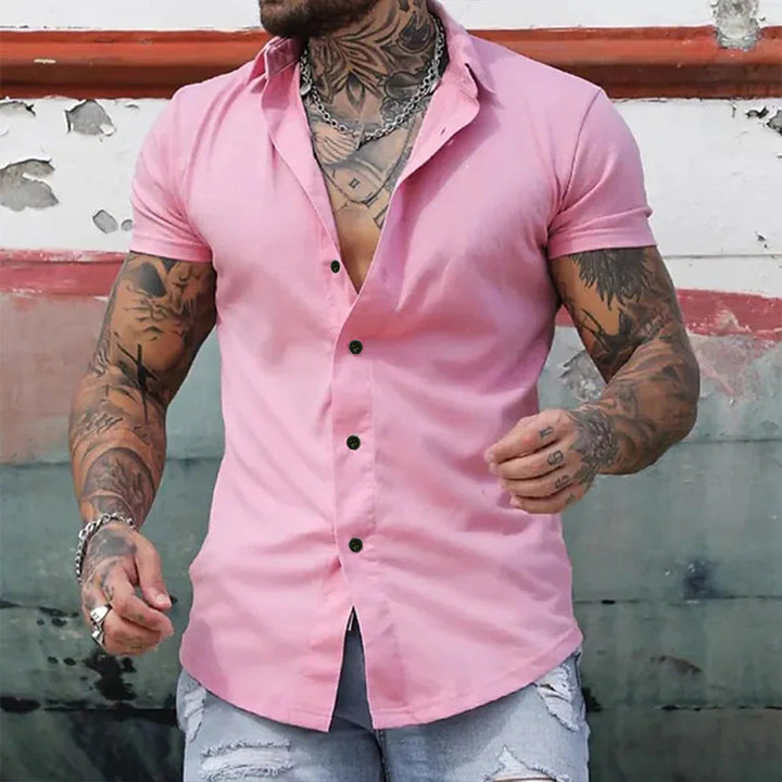 Chemise homme coupe ajustée à manches courtes - Classique et élégante