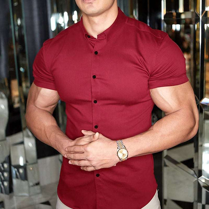 Chemise homme coupe ajustée à manches courtes - Classique et élégante
