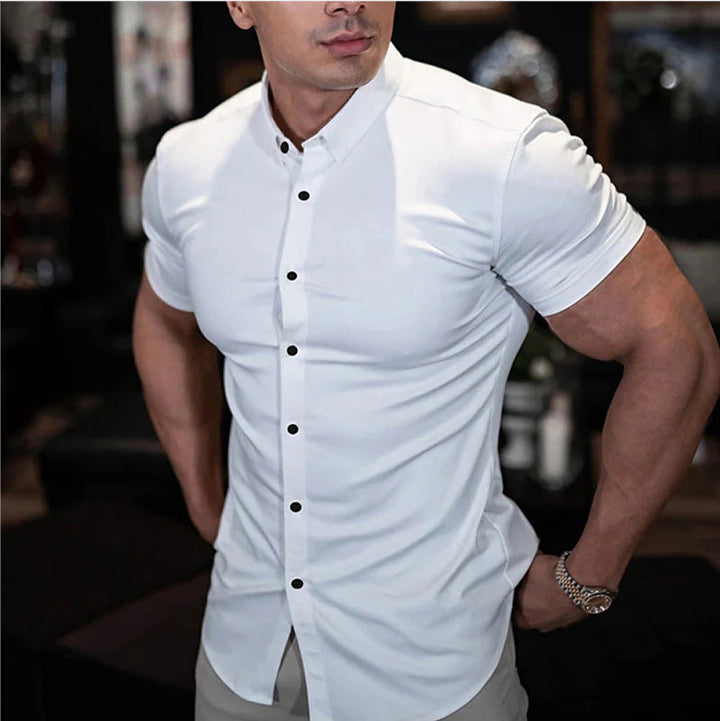 Chemise homme coupe ajustée à manches courtes - Classique et élégante