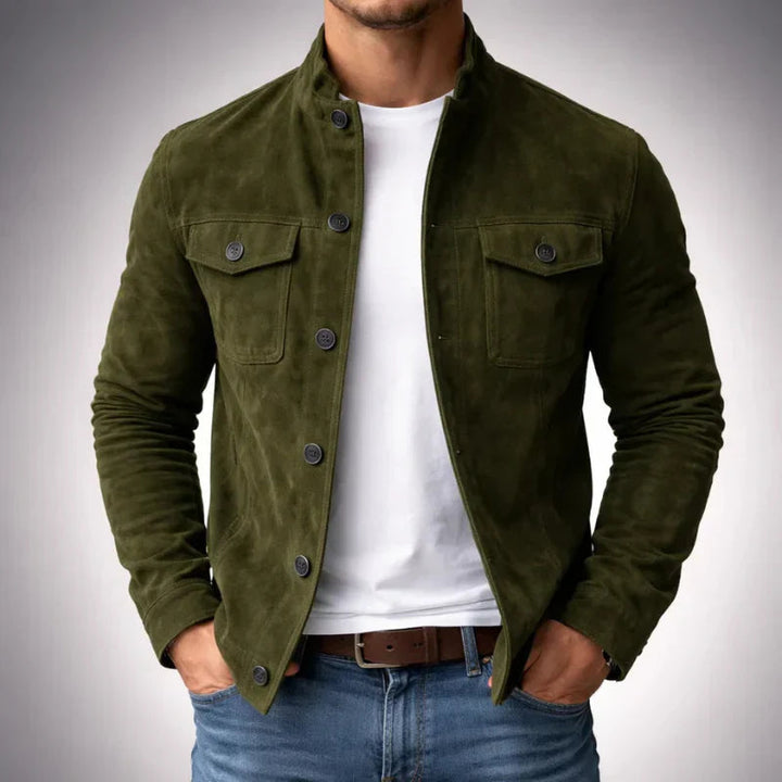 Herren Wildlederjacke mit Taschen - Klassischer Schnitt