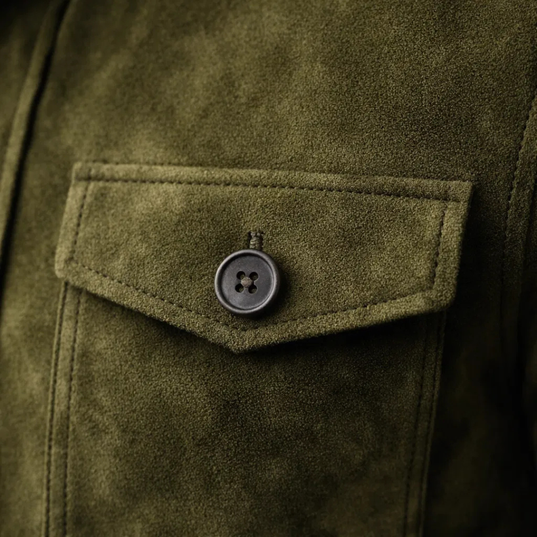 Herren Wildlederjacke mit Taschen - Klassischer Schnitt