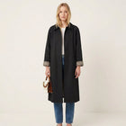 Check-Lined Single-Breasted Trench Coat