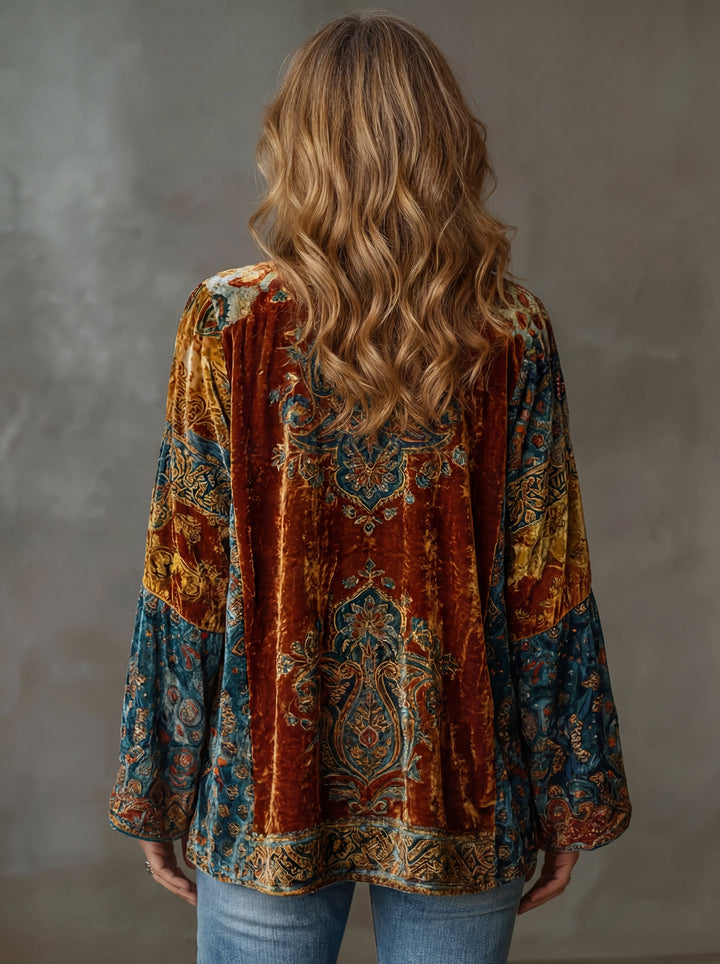 Amelie | Stilvoller Samt-Touch Bohemian Cardigan