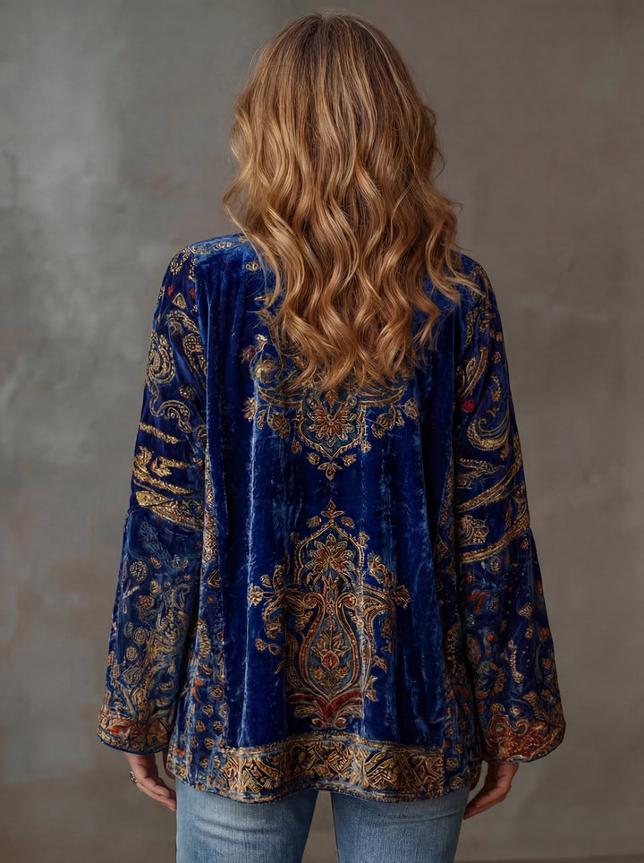 Amelie | Stilvoller Samt-Touch Bohemian Cardigan