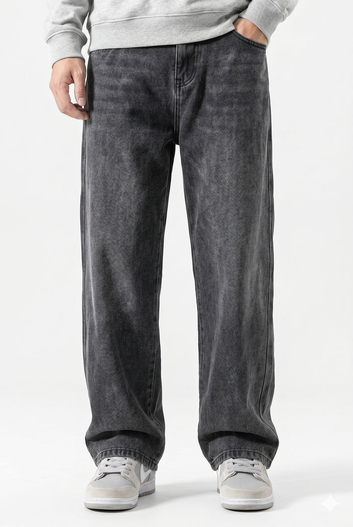 Jeans Herren - Weite Beinform Lockere Koreanische Jeans