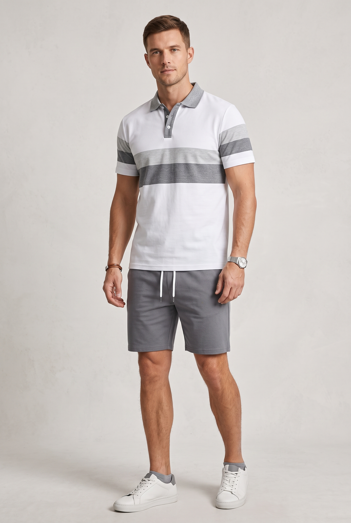 Set Herren - Atmungsaktives Zweiteiliges Sommeroutfit mit Shorts und T-Shirt