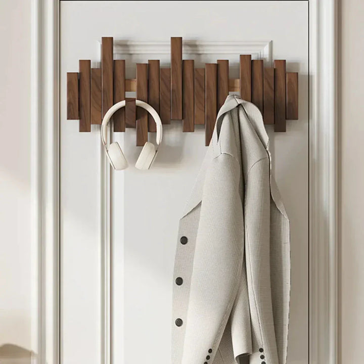 Sandsberg Wall Coat Rack in Piano Wood – Practical and Elegant for Organising Your Entrance