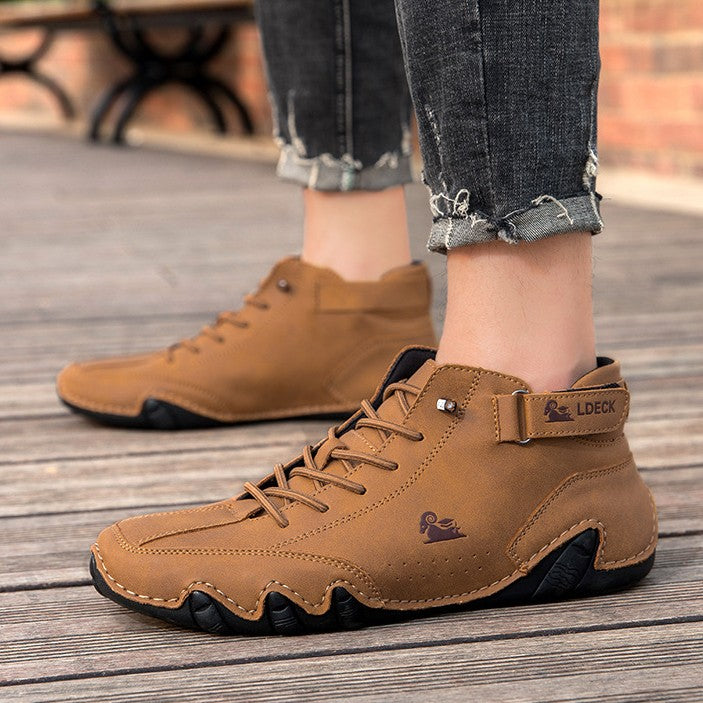 StrideGlide Elegance | Orthopädischer Leder-Schuh