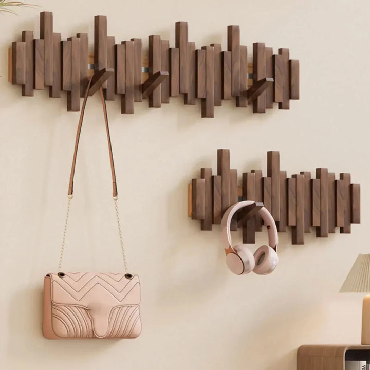 Sandsberg Wall Coat Rack in Piano Wood – Practical and Elegant for Organising Your Entrance