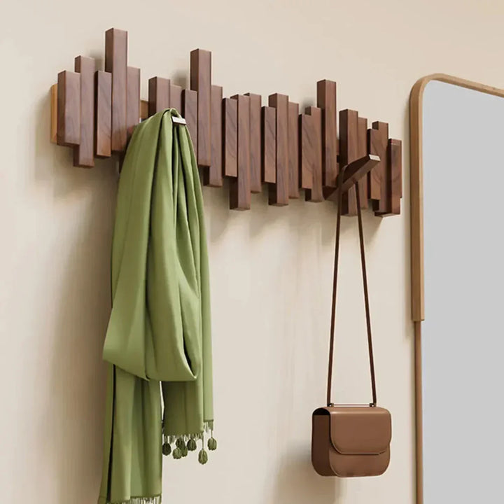 Sandsberg Wall Coat Rack in Piano Wood – Practical and Elegant for Organising Your Entrance
