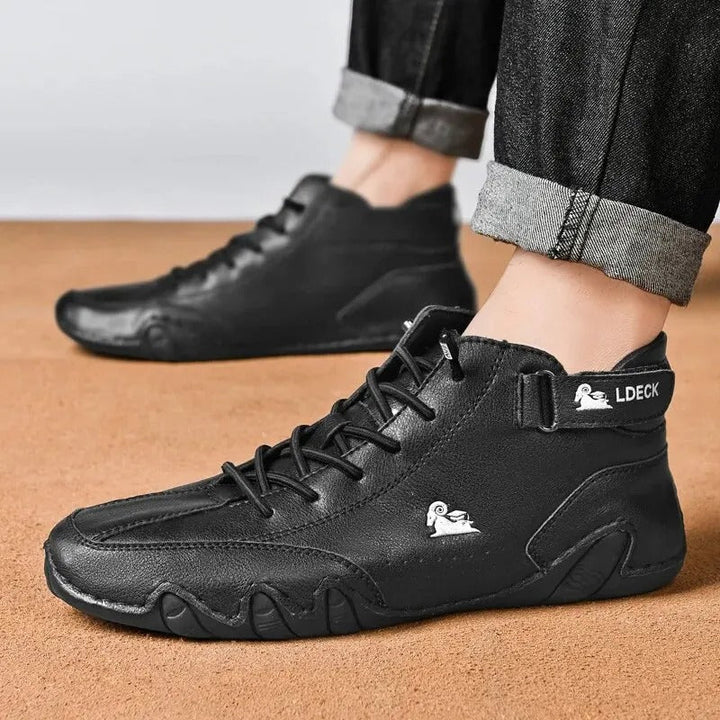 StrideGlide Elegance | Orthopädischer Leder-Schuh