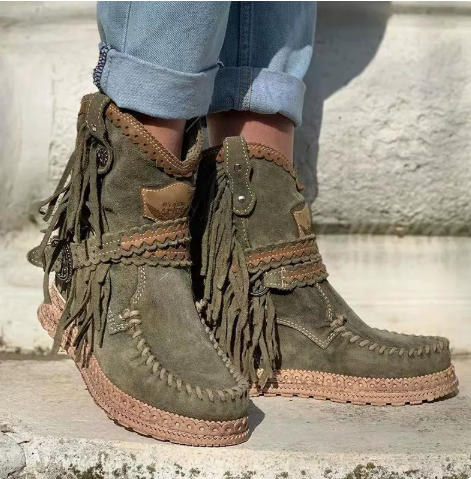 Bottes western bohèmes à franges