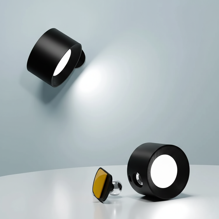 Multifunctional Wireless Wall Lamp Rechargeable &amp; Dimmable with 360° Rotation
