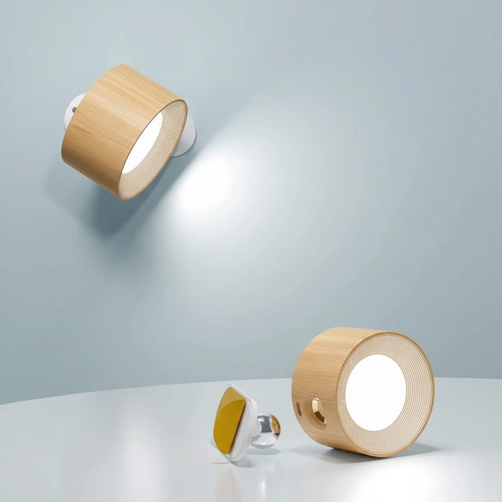 Multifunctional Wireless Wall Lamp Rechargeable &amp; Dimmable with 360° Rotation