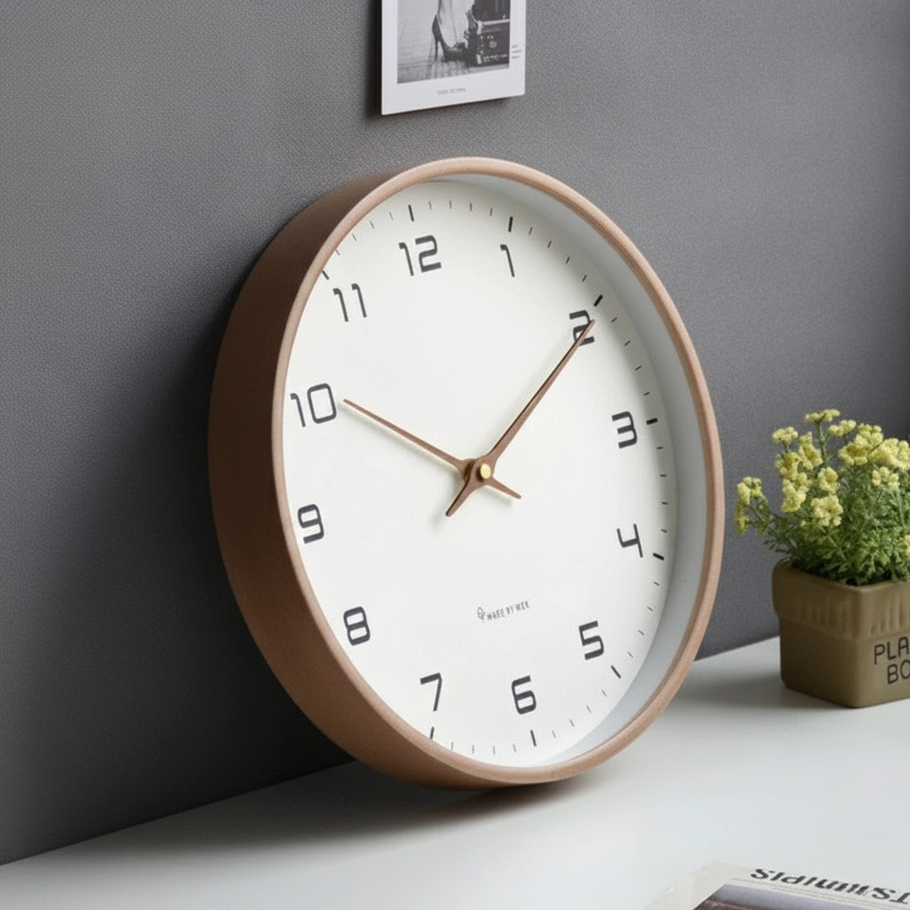 Scandinavian Silent Wooden Wall Clock