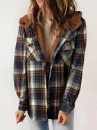 Women's Plaid Jacket with Button Closure and Side Pockets