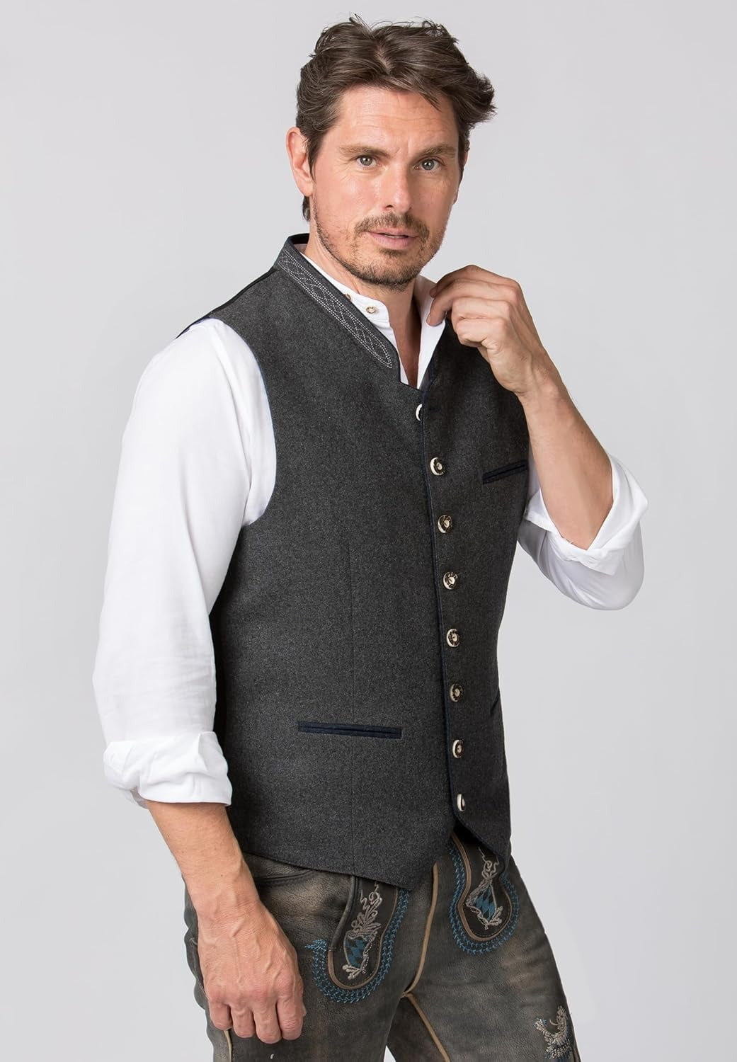 Herren Trachtenweste – Traditionelles Bayerisches Gilet für Feste &amp; Oktoberfest