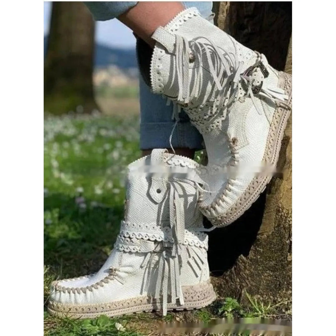 Bottes western bohèmes à franges