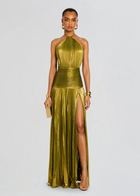Women's Long Dress with Sensual Cut and Elegant Finish