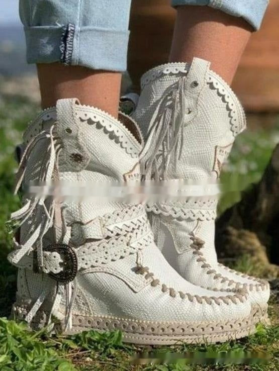 Bottes western bohèmes à franges