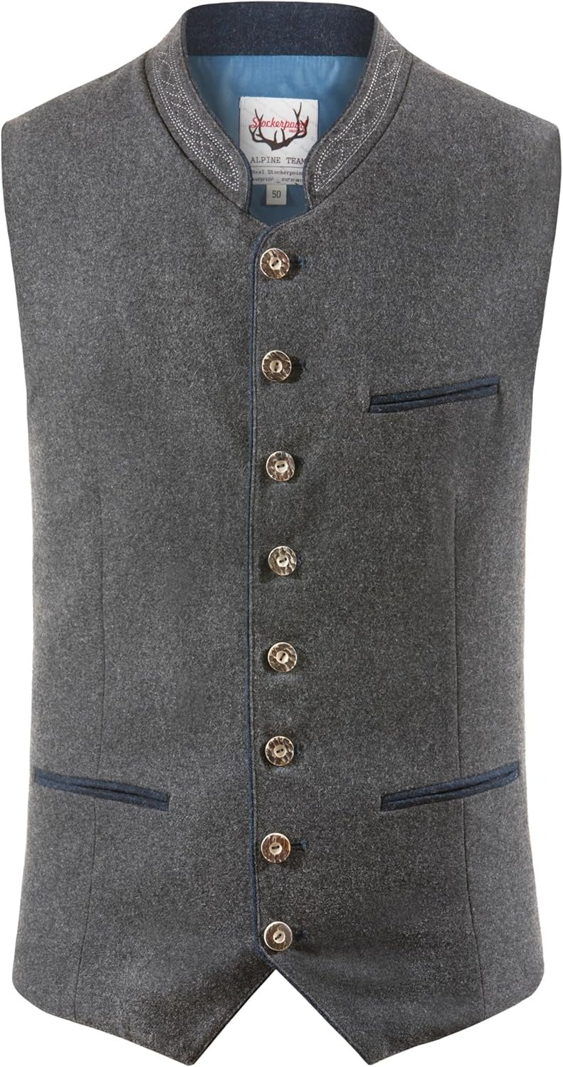 Herren Trachtenweste – Traditionelles Bayerisches Gilet für Feste &amp; Oktoberfest