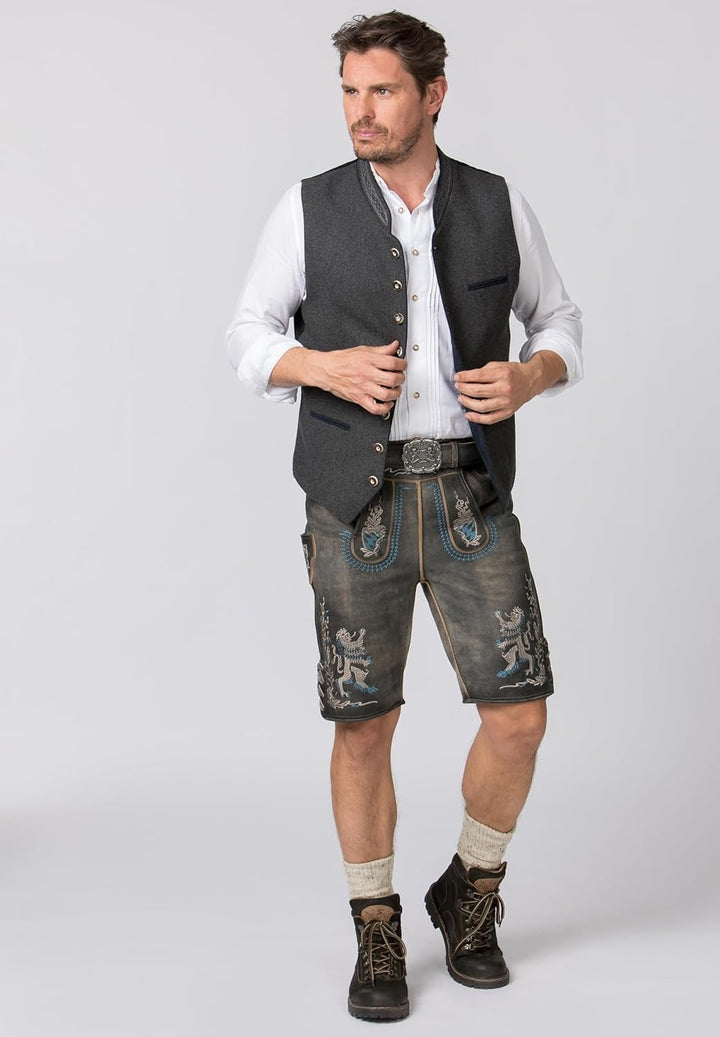 Herren Trachtenweste – Traditionelles Bayerisches Gilet für Feste &amp; Oktoberfest