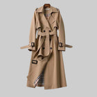 Damen Klassischer Trenchcoat mit Doppeltknopf-Design und Taillengürtel