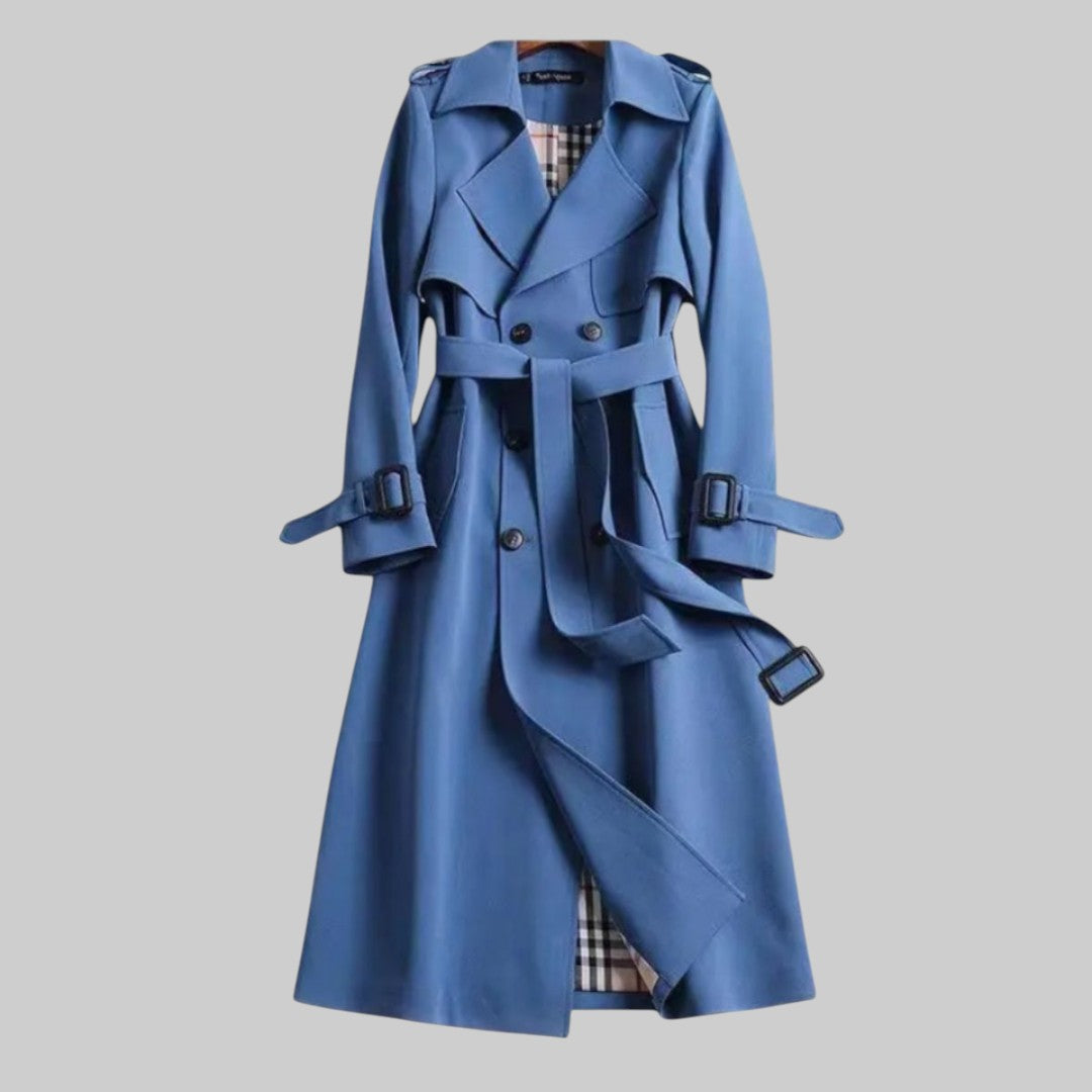 Damen Klassischer Trenchcoat mit Doppeltknopf-Design und Taillengürtel