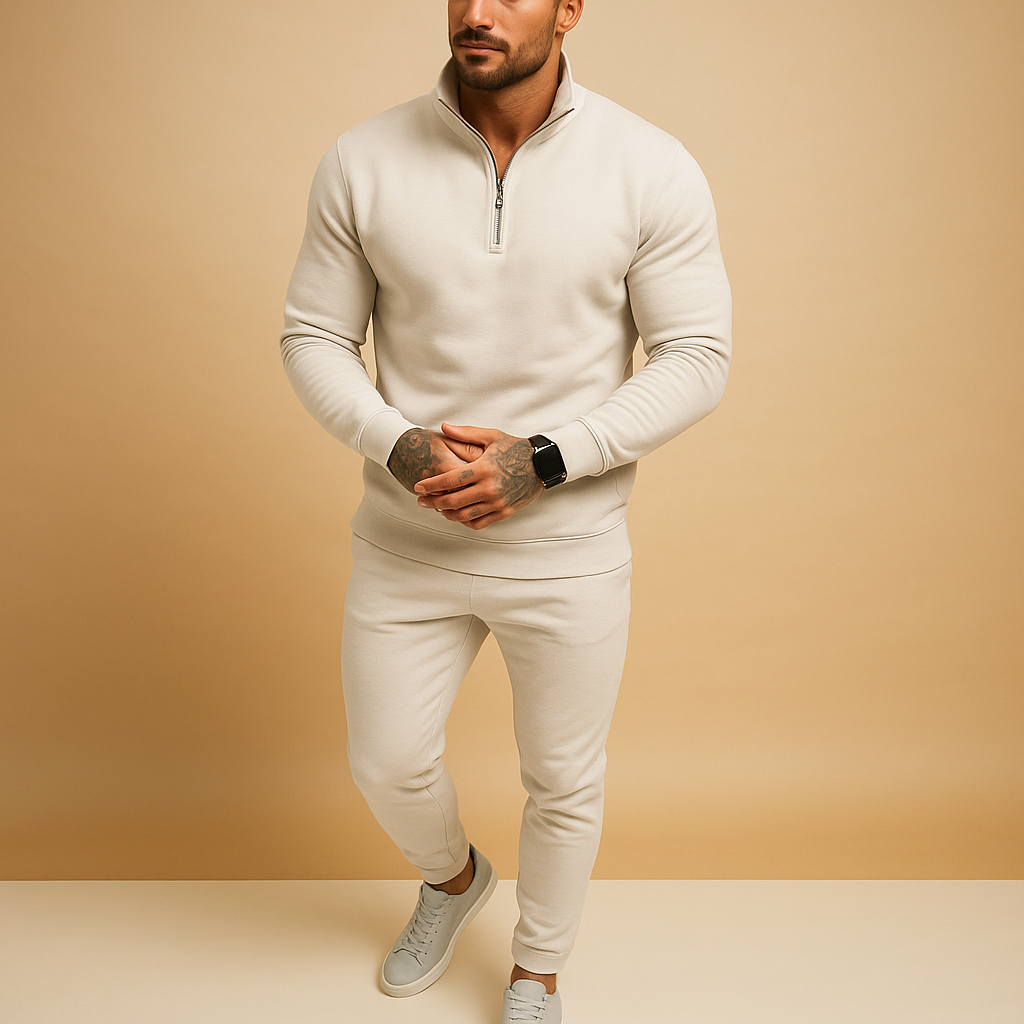Jogginganzug mit halbem Reißverschluss für Herren | Tommy
