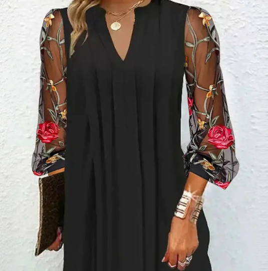 Camille | Elegantes Blumensleeve-Kleid
