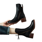 Elegante Damenstiefel mit mittelhohem Blockabsatz
