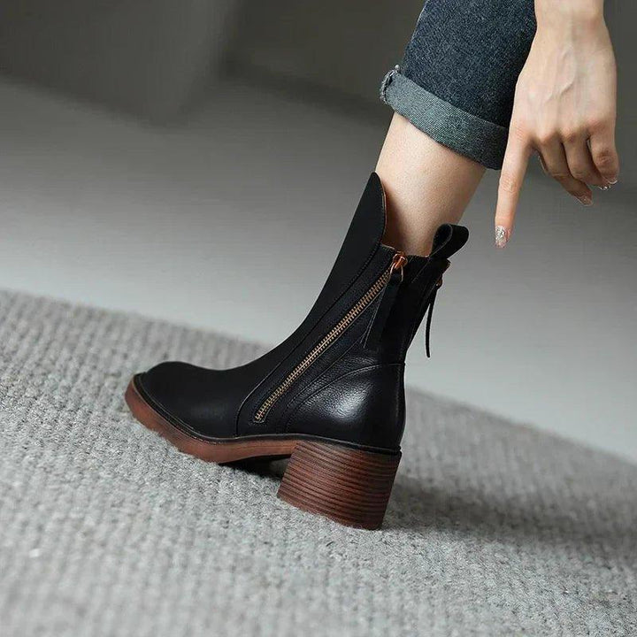 Elegante Damenstiefel mit mittelhohem Blockabsatz