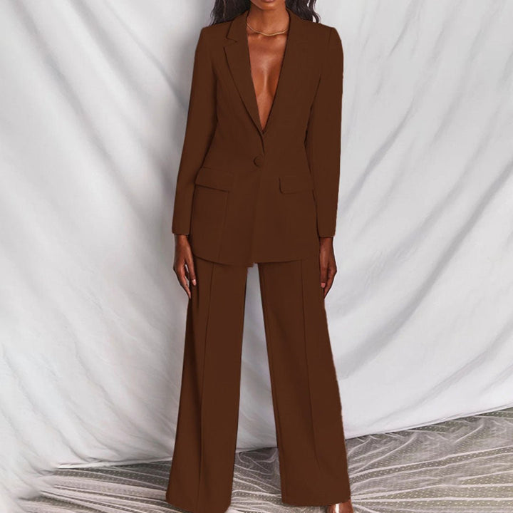 Damen Blazer- und Hosen-Set mit taillierter Passform und vielseitigem Stil
