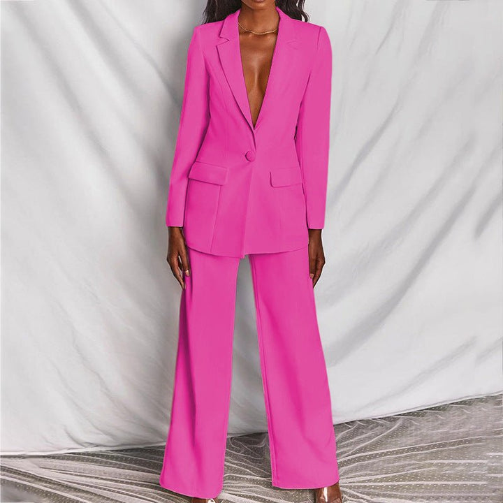 Damen Blazer- und Hosen-Set mit taillierter Passform und vielseitigem Stil
