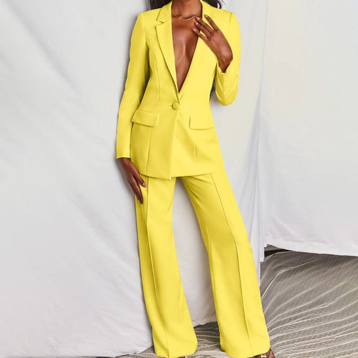 Damen Blazer- und Hosen-Set mit taillierter Passform und vielseitigem Stil
