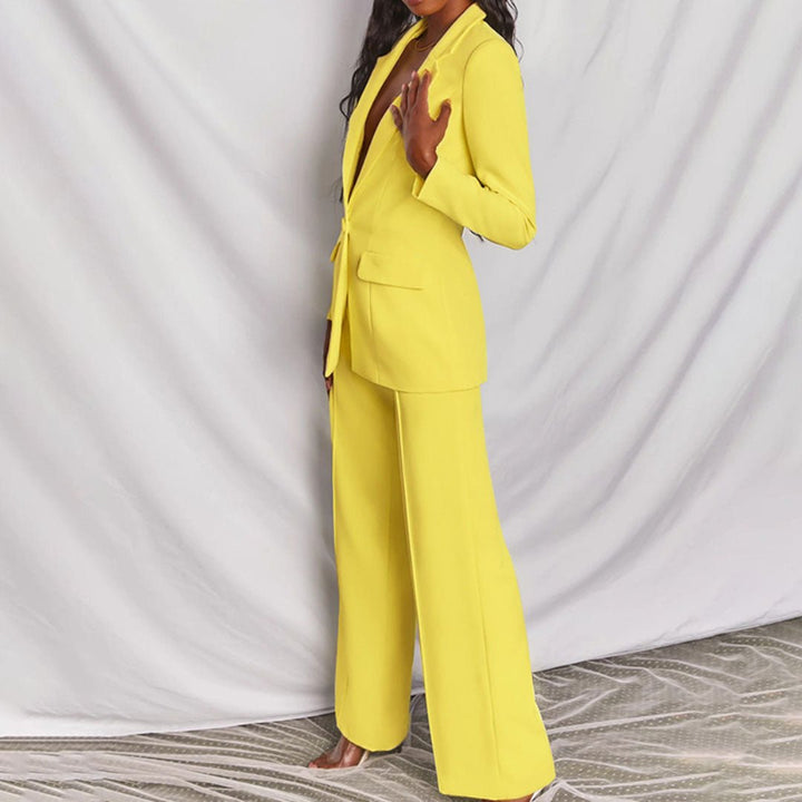 Damen Blazer- und Hosen-Set mit taillierter Passform und vielseitigem Stil