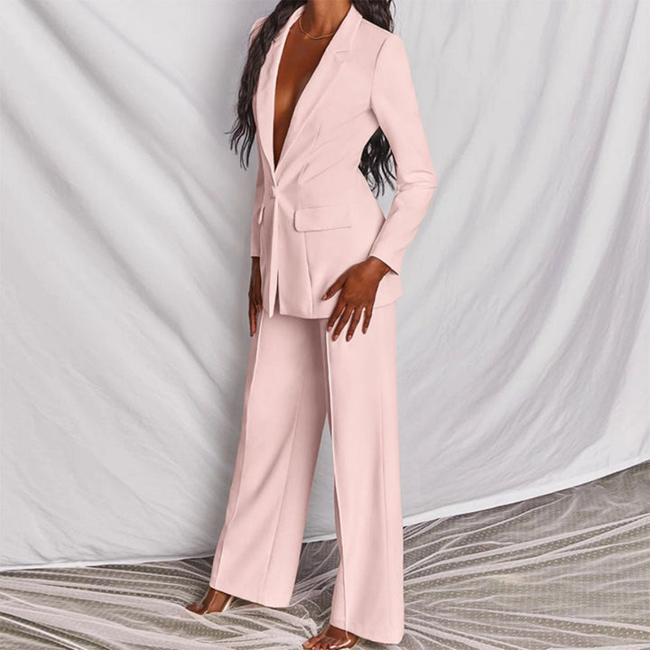 Damen Blazer- und Hosen-Set mit taillierter Passform und vielseitigem Stil
