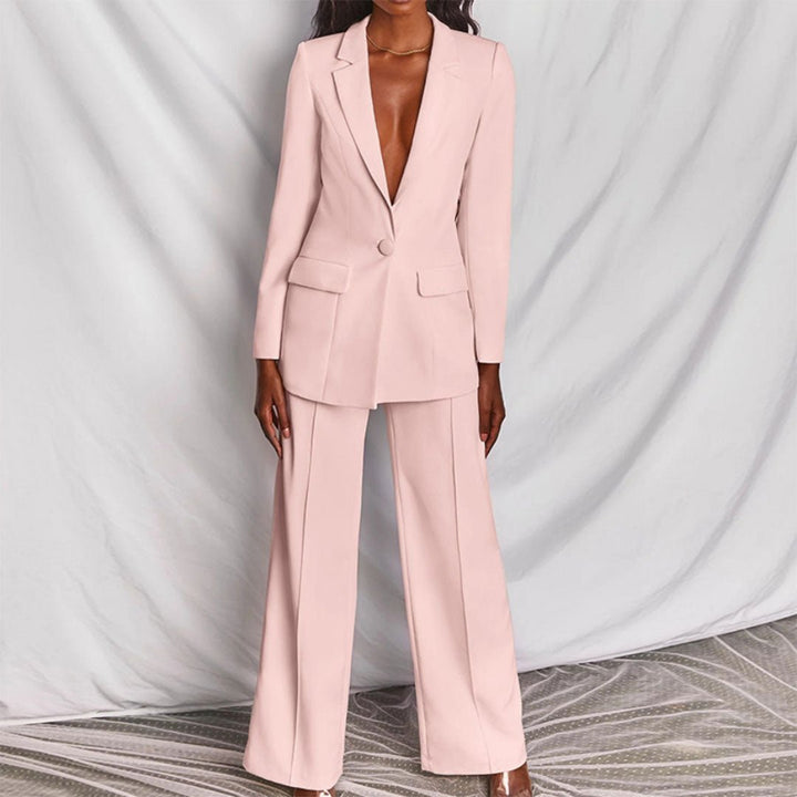 Damen Blazer- und Hosen-Set mit taillierter Passform und vielseitigem Stil