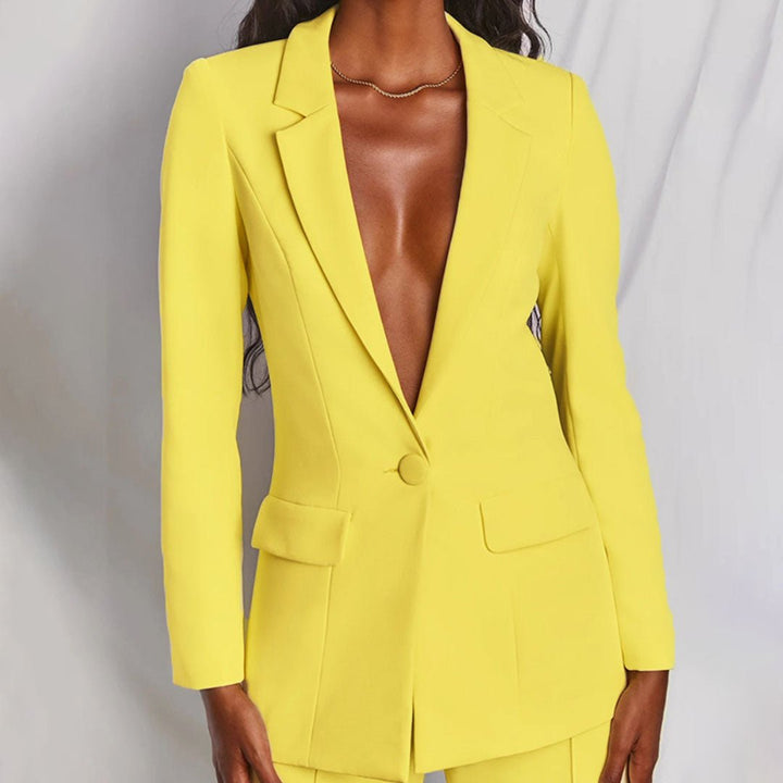 Damen Blazer- und Hosen-Set mit taillierter Passform und vielseitigem Stil