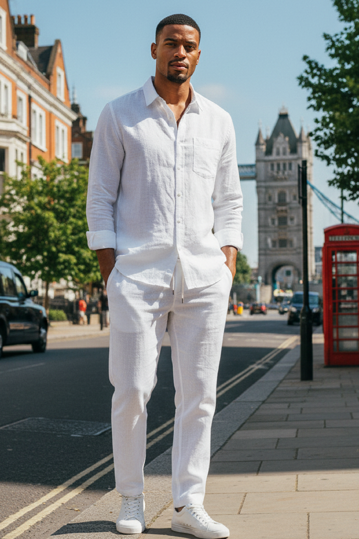 Set Männer - Leinen Atmungsaktives Sommer Outfit