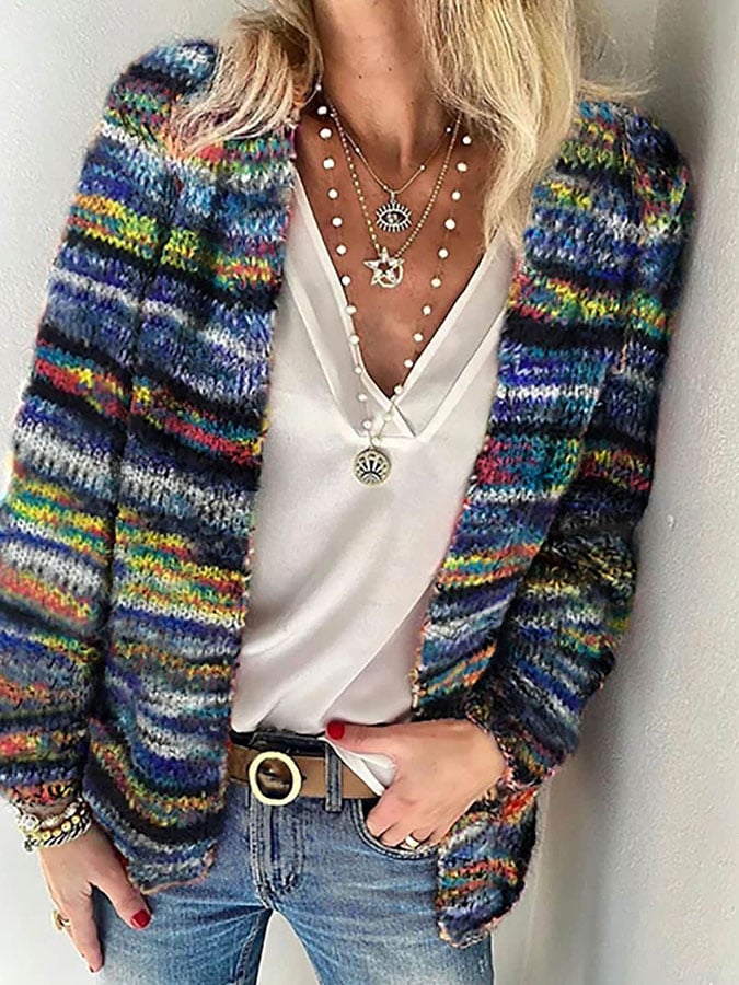 Lola | Gestrickter Bunter Cardigan für Frauen